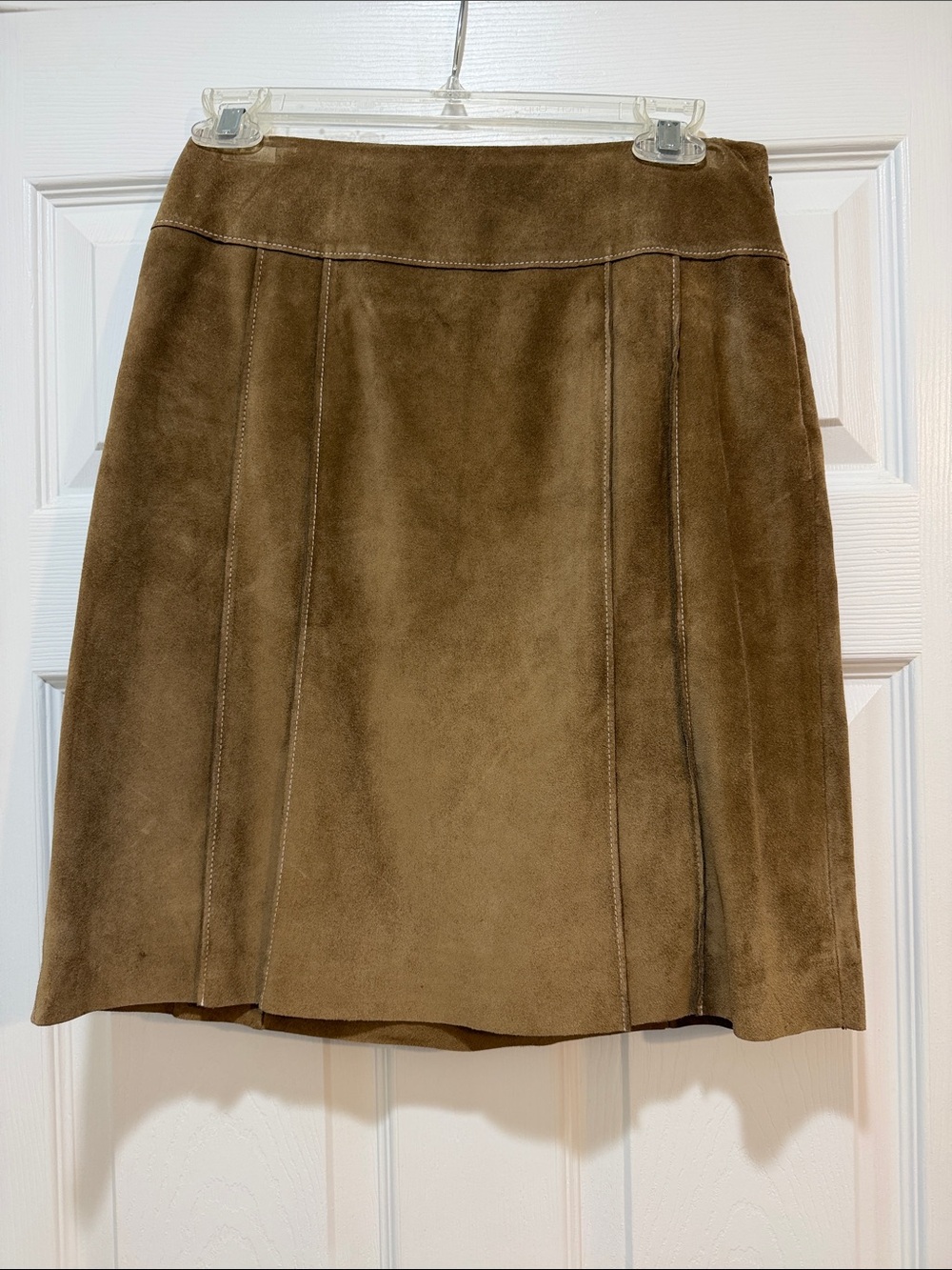 Women's Brown Leather A-Line Skirt